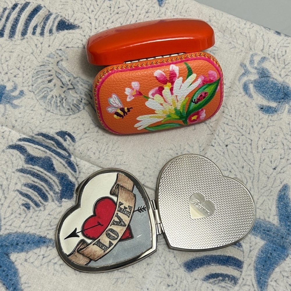 Brighton FRENCH GARDEN Mini Box & LOVE Compact Mirror Lot of 2 - Picture 4 of 11